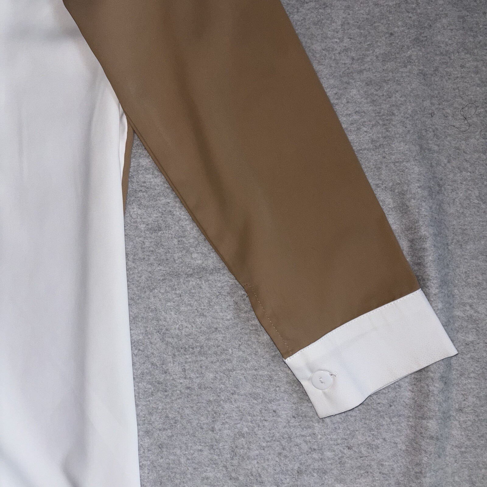 Color Block Button Down Blouse Collared Neck Long… - image 8