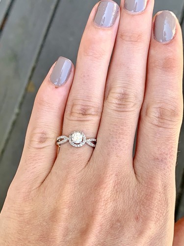 $2,825 Certified 10k White Gold Halo 0.50 Ctw Diamond Engagement Ring - Picture 5 of 8