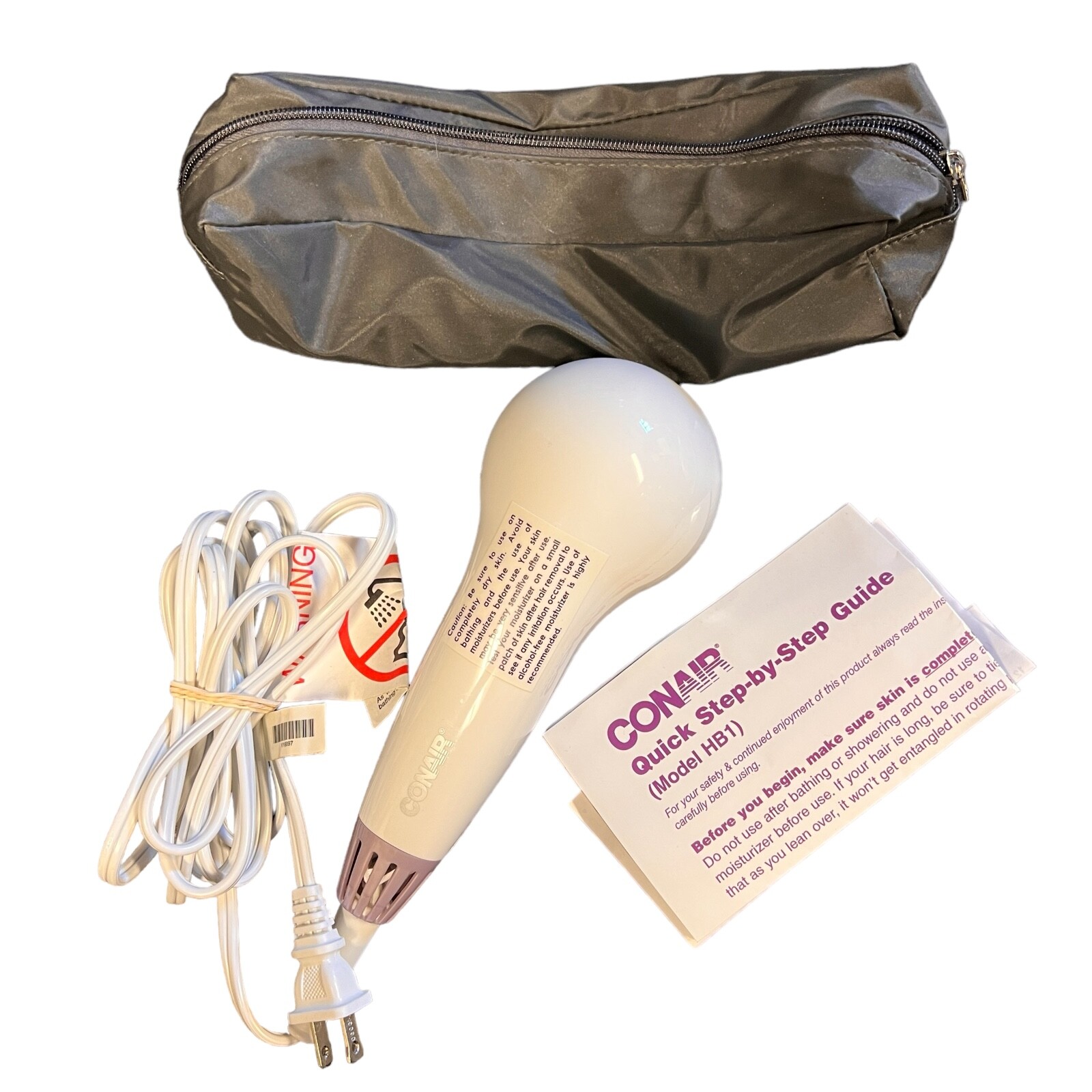Conair Hair Removal System Model HB1 With Travel Pouch Tested 74108020543 eBay
