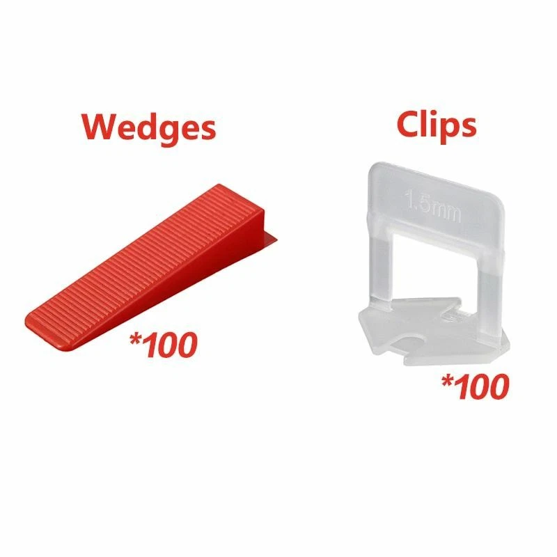 201Pcs Tile Leveling System 1mm 3mm Clips Wedges Spacers Tiling
