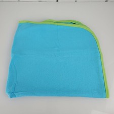 Gerber Cotton Thermal Baby Boy Blanket Solid Aqua Blue Green Edge Trim