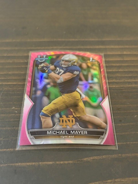 2022 Bowman University Chrome - Michael Mayer #41 Pink Refractor 1st Bowman