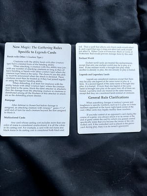 1x Legends Booster Insert Rules Card NM WOTC Magic MtG