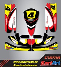TonyKart OTK M4 go kart completo personalizado KART ART kit de pegatinas ESTILO NERO / gráficos
