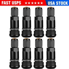 8pcs Aluminum Tire Valve Stems Metal Tubeless Wheel Caps Bolt-in Tyre Black