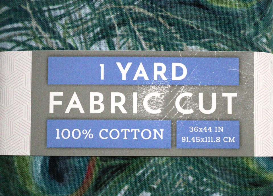 1 Yard Peacock Feathers 100% Cotton Fabric David Textiles 36x44 - Image 4 of 4