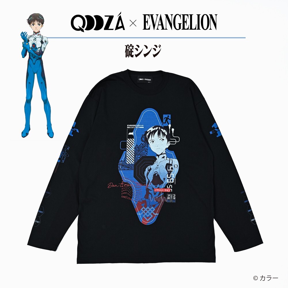 QOOZA × EVANGELION LONG SLEEVE T-SHIRT SHINJI 1 Black Japan
