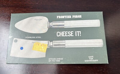 Vintage Frontier Forge Cheese It! Knife Set Lucite Clear Acrylic Original Box