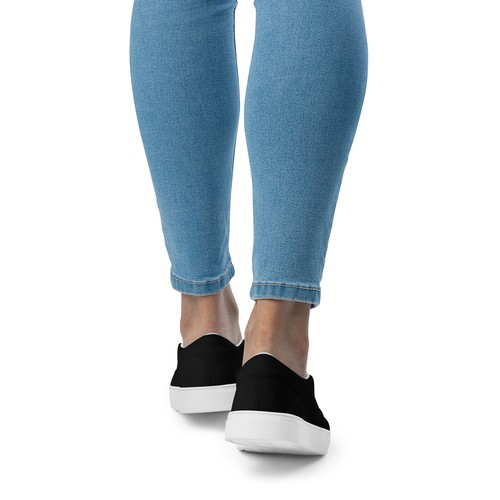Women’s slip-on canvas shoes, Color: Black - Picture 3 of 46