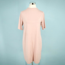 Eileen Fisher Size Small S Pink High Neck Short Sleeve Knee Length System Dress