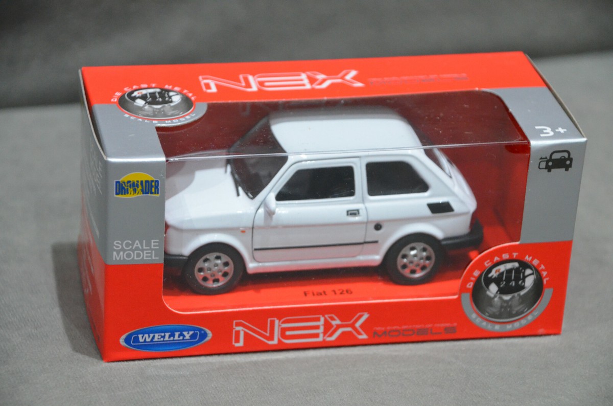 Welly NEX Polski Fiat 126 White Diecast Model Classic Car Scale 1