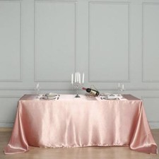 Dusty Rose 60x102" RECTANGLE Satin TABLECLOTH Wedding Party Home Banquet SALE