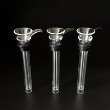 Vástago inferior de vidrio de 4" de 12 mm con cuenco para tubo de agua pequeño bong cachimba burbujeador