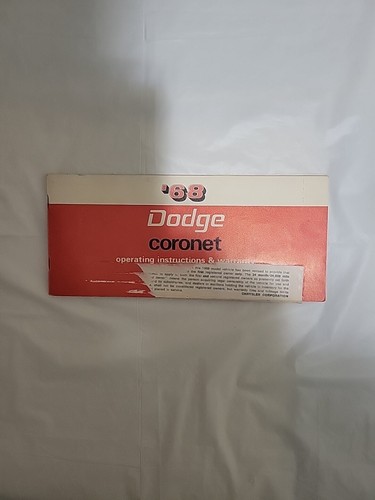 1968 Dodge Coronet Owners Manual