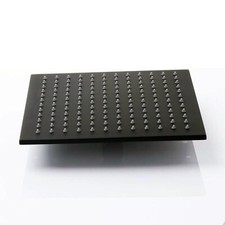 12" Rain Shower Head Luxury Square Stainless Steel Black Top Overhead Sprayer