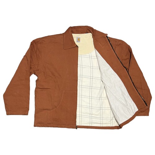 Chaqueta Bomber Carhartt Reelaborada Marrón Estilo Detroit Lona Pato De Colección Para Hombres 2XL - Imagen 4 de 7