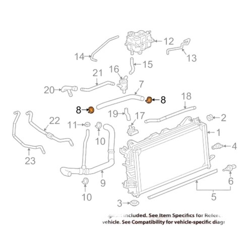 2pcs Radiator Hose Clamps 11516234 For Regal Verano Lacrosse Enclave Terrain HHR - Picture 3 of 5