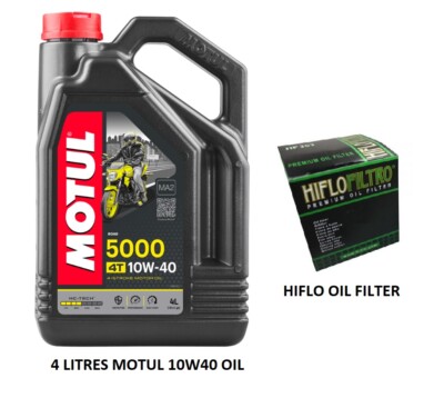 Öl und Filter für MV Agusta Turismo Veloce 800 2015-2019 Motul 5000 10W40 Hiflo