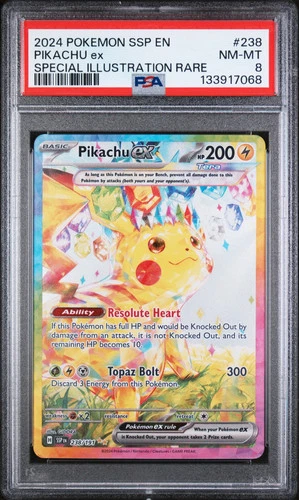 2024 Pokemon SSP EN-Surging Sparks Pikachu EX Special Illust Rare PSA 8 #238