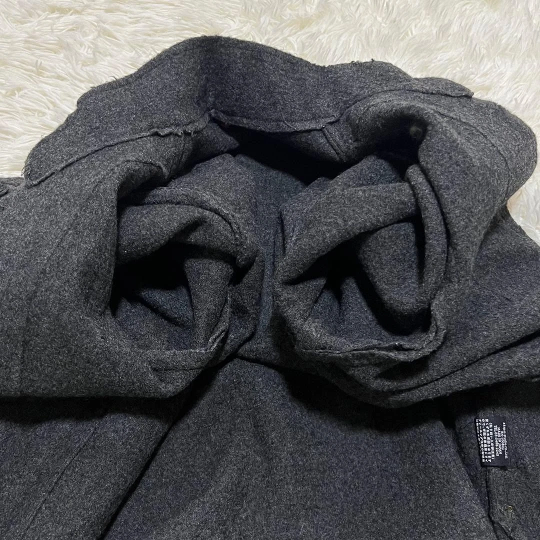 45rpm Charcoal Wool Mock Neck Collarless Jacket Embroidered Japan Size 3 image 17