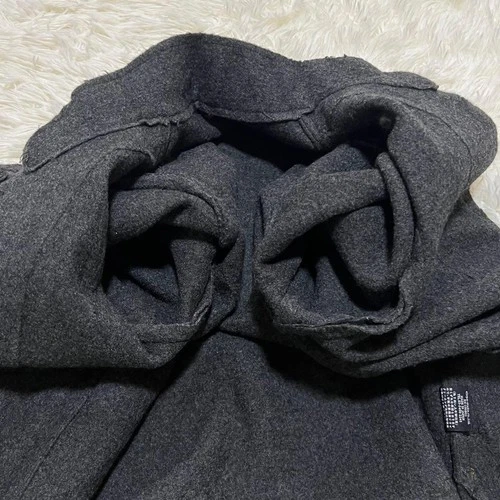 45rpm Charcoal Wool Mock Neck Collarless Jacket Embroidered Japan Size 3 image 17