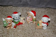 Homco Christmas Animal Figurine Set 5254 Home Interiors & Gifts