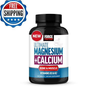 Force Factor Ultimate Magnesium Glycinate Calcium Vitamins D3 K2 Bone Strength
