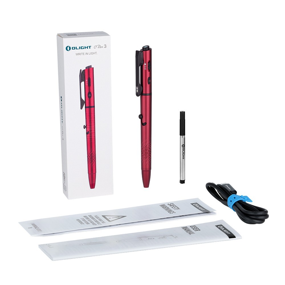 Olight OPen 3 Wine Red Multifunctional Pen Light, 120L White Light