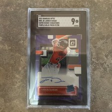 2022 Optic Jarren Duran (RC) Rated Rookie Signatures Purple Mojo SGC 9! AUTO /88