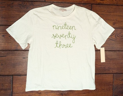 #ad Lingua Franca 1973 Nineteen Seventy Three Roe v. Wade Abortion Rights Tee L NWT $99.99