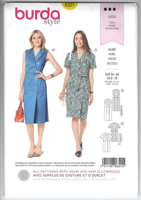 6321 BURDA Style - DRESS - Sz 8/10/12/14/16/18