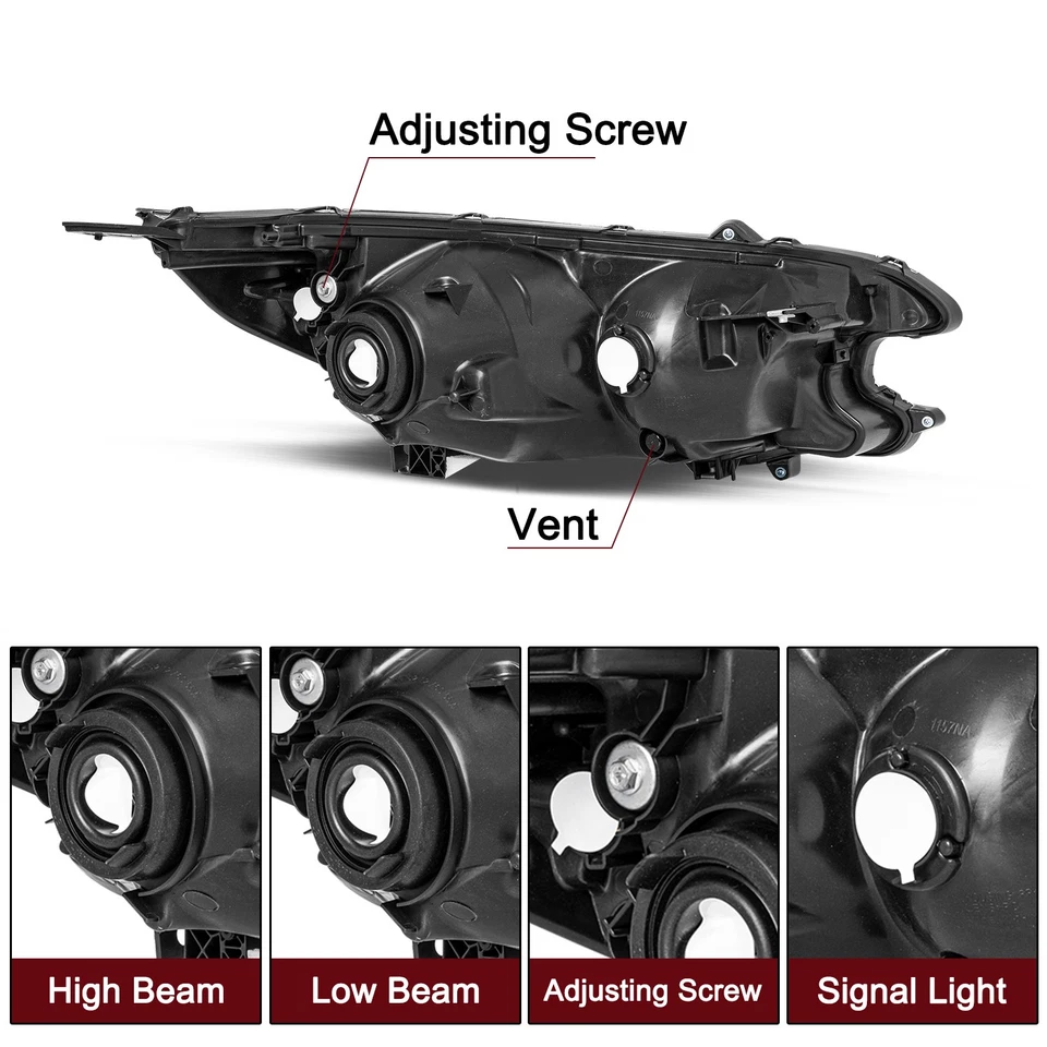 For 2012 2013 2014 Honda CR-V Black Headlights Assembly Amber Corner Lamps Pair Foto 4 de 4