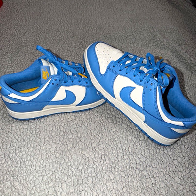Nike Dunk Low Coast Sail/Blue Colorblock Low Top Leather Sneakers DD1503-100