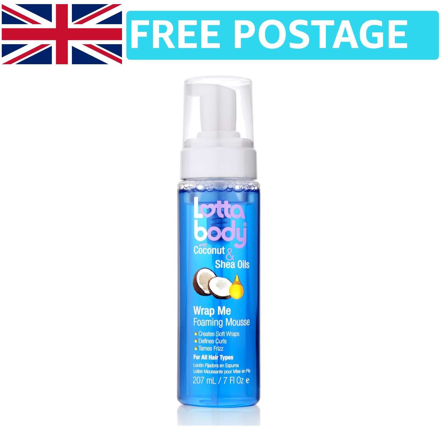 Wrap Me Foaming Mousse 7 fl oz - Defines Curls & Tames Frizz with Coconut Magic