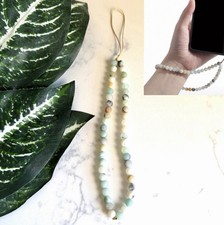 Green Tone Neutral Bead Hand Wrist Strap Lanyard Wrist Cell Phone Strap NEW