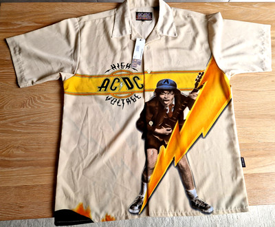 AC/DC Hemd Shirt Tee Angus Young High Voltage Size L-XL NWT Dragonfly