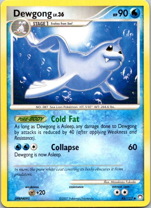 Dewgong 45/123 Uncommon Mysterious Treasures Pokemon Near Mint