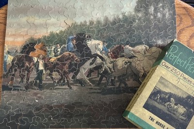Vintage Picture Perfect Puzzle # 1410 - The Horse Fair - Missing One Piece 250pc