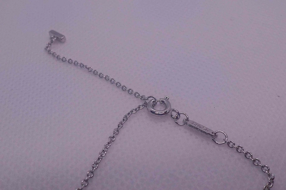 Nuevo/Tilffany&Co/T Sonrisa Pequeño Diamante/Colgante Oro Blanco 18KW Estuche Collar 38cm Foto 2 de 4