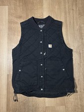 Black Carhartt Relaxed Fit Quilted Vest, Size Medium, Used and Worn, Workwear