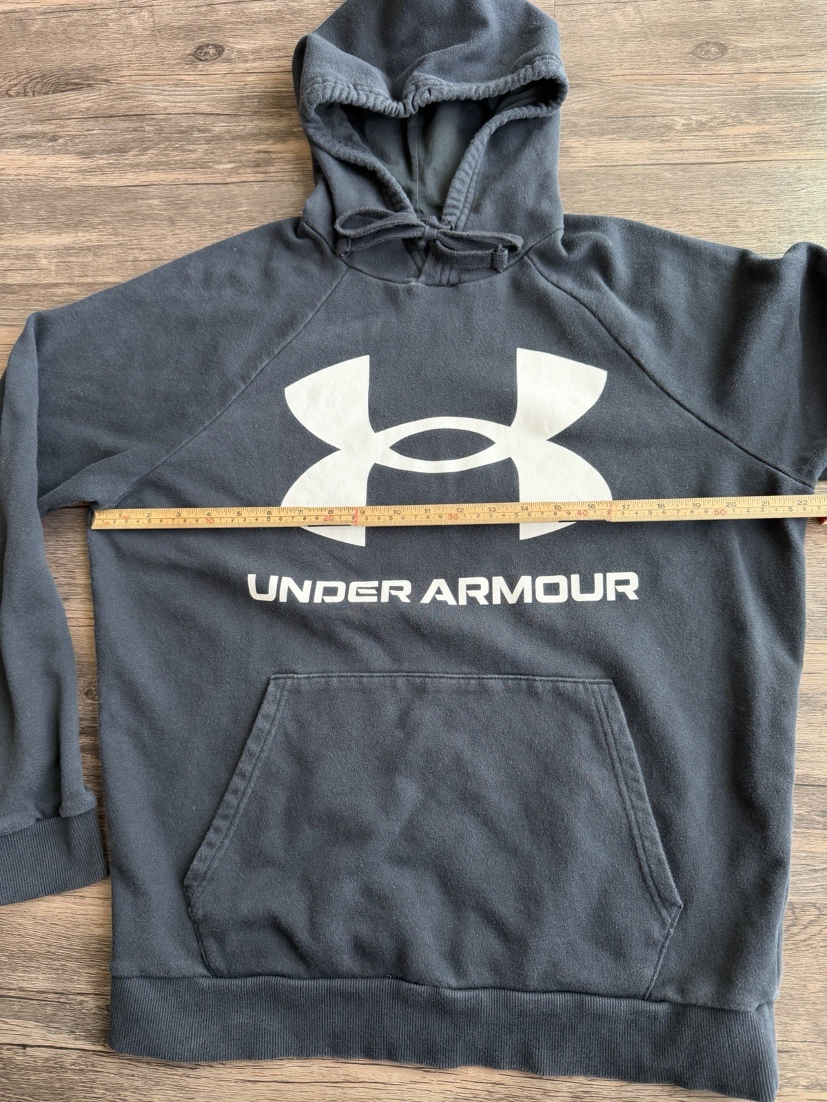 Under Armour Rival Fleece Hoodie Men M Black Loose Big Logo Athletic Casual thumbnail 13