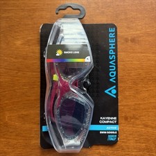 Aqua Sphere Kayenne Compact Swim Goggles Transparent Raspberry Smoke Lens New