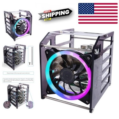 AC Ruby Case for Raspberry Pi & Jetson Nano 3.5-Inch HDD Support RGB Air Cooling