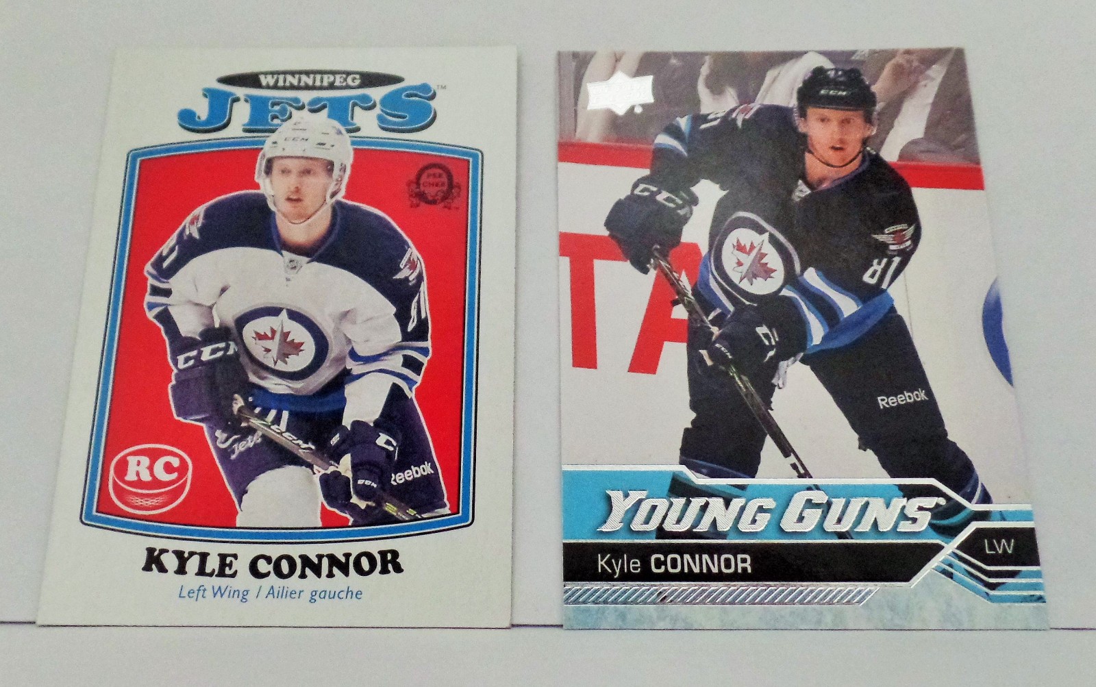 2016-17 Upper Deck Young Guns #212 Kyle Connor + O-Pee-Chee Rookie #676