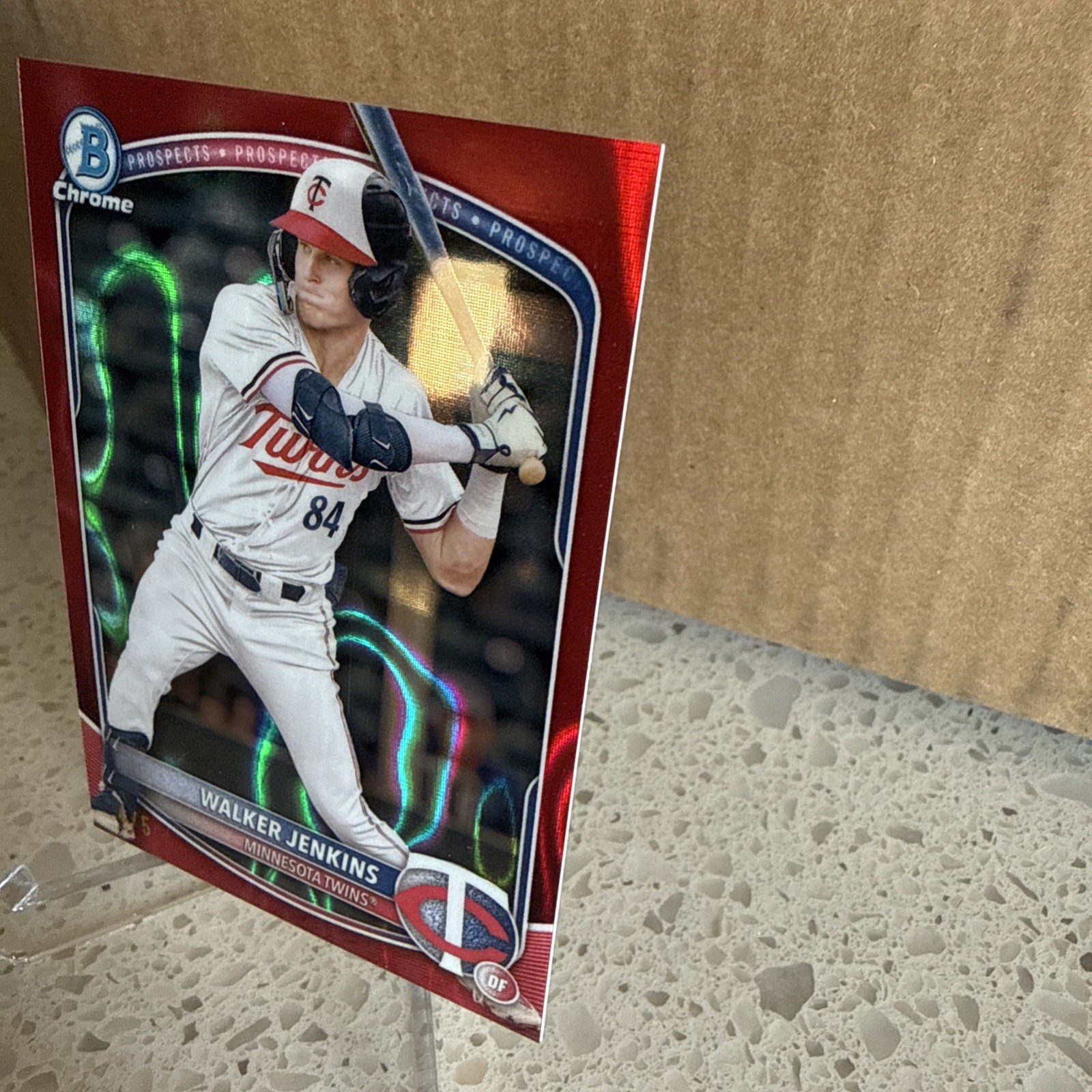 2025 Bowman - Chrome Prospects Walker Jenkins #BCP-1 Red Lava Refractor /5 (RC) view 12