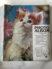 Vintage 1970's Photo Album Kitten 10x12 Kitten Cat Photo Album Made In Korea New
