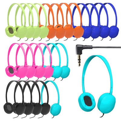 Geekria Student Classroom Headphones Wired 3.5mm Adjustable Multi-Color 24 Pack