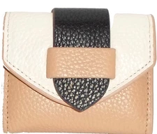 AIMEE KESTENBERG Chalk Color Block Leather Trifold Mini Wallet NWT