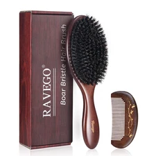 Hair Brush, Boar Bristle Hair Brush for Women Men Kids, Nature Bristles Hairbrus