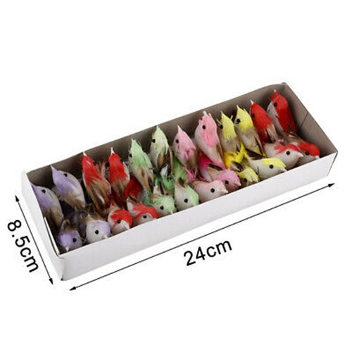 Simulation Plume Oiseau Maison Jardin Décoration Multifonctionnel 10 X 6cm 24 P - Picture 10 of 12